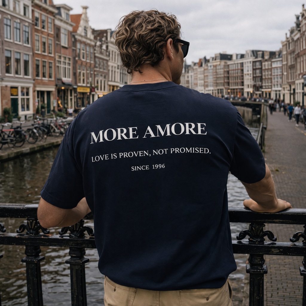 Love is proven, not promised Black/Navy T-Shirt