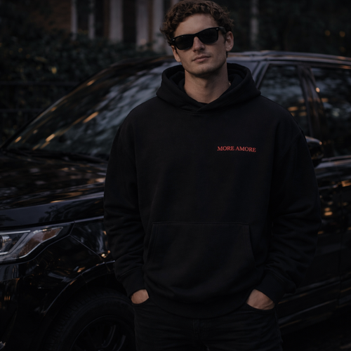 More Amore basic Black Hoodie