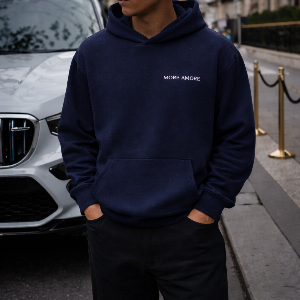 More Amore basic Black/Navy Hoodie
